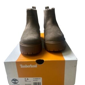 Timberland Stone Street Mid Warm Lined Platform Boots -Taupe Nubuck Size 7.5 W/L
